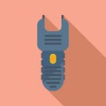 Taser protection icon flat vector. Police gun