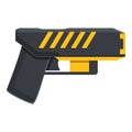 Taser stun defense icon, cartoon style