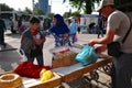 Tashkent, Uzbekistan , April 9 ,2023 Many people at Chorsu Bazaar is the traditional bazaar located in the center of the