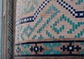 TASHKENT, UZBEKISTAN - December 9, 2011: Detail of the exquisite Islamic building tiling and mosaic at Hast Imam Square