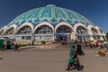 TASHKENT, UZBEKISTAN - MAY 4, 2018: Dome of Chorsu Bazaar market in Tashkent, Uzbekist