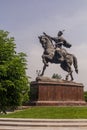 TASHKENT, UZBEKISTAN - MAY 3, 2018: Tamerlane Timur statue on the Skver Im. Amira Temura square in Tashkent, Uzbekist