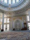 azrati Imam Mosque interior dome, mihrab, qibla and minbar