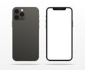 TASHKENT, UZBEKISTAN - NOVEMBER 7, 2020: Black iphone 12 pro mockup, Smartphone mock up with white screen, iphone, device mockup.