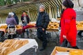 Tashkent, Uzbekistan. November 2021. Sellers and buyers in the Chorsu Market