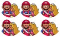 TASHKENT, UZBEKISTAN - NOVEMBER 5, 2020 Super Mario World and Bros pixelated retro video game. Characters set . Pixel art vector