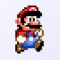 TASHKENT, UZBEKISTAN - NOVEMBER 9, 2020: Super Mario World pixelated retro video game. Mario character. Pixel art vector