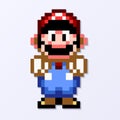 TASHKENT, UZBEKISTAN - NOVEMBER 9, 2020: Super Mario World pixelated retro video game. Mario character. Pixel art vector