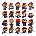 TASHKENT, UZBEKISTAN - NOVEMBER 9, 2020 Super Mario World pixelated retro video game. Mario character set of poses