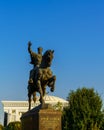 Tashkent, Uzbekistan - October 16, 2023: Monument Amir Timur or Tamerlane on a sunny day.