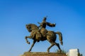 Tashkent, Uzbekistan - October 16, 2023: Monument Amir Timur or Tamerlane on a sunny day.