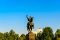 Tashkent, Uzbekistan - October 16, 2023: Monument Amir Timur or Tamerlane on a sunny day.