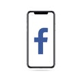 Facebook icon app logo on iphone screen Royalty Free Stock Photo