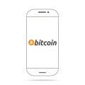 Bitcoin BTC cryptocurrency icon vector iphone Royalty Free Stock Photo