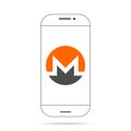 Monero XMR cryptocurrency icon vector iphone Royalty Free Stock Photo