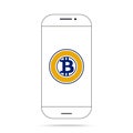 Bitcoin Gold BTG cryptocurrency icon vector iphone Royalty Free Stock Photo