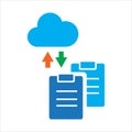Cloud file transfer vector icon concept Royalty Free Stock Photo