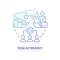 Task autonomy blue gradient concept icon