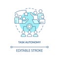 Task autonomy turquoise concept icon