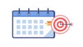 Daily Task Calendar with Target, vector design Generative AI Royalty Free Stock Photo