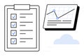 Task Checklist and Analytics Chart Representing Productivity and Performance Management Royalty Free Stock Photo