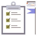 Task Checklist with Completion Marks and Data Alert Dashboard for Goal Setting and Progress Tracking Royalty Free Stock Photo