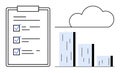 Task Checklist and Data Visualization with Cloud Integration Concept Royalty Free Stock Photo