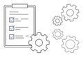 Task Checklist with Gears Highlighting Workflow Automation and Process Optimization Royalty Free Stock Photo