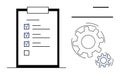 Task Checklist with Gears Representing Workflow and Process Automation Royalty Free Stock Photo