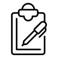 Task clipboard icon outline vector. Checklist agenda Royalty Free Stock Photo
