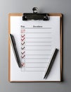Task Completion Checklist on a Clipboard Royalty Free Stock Photo