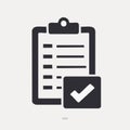 Task Completion Checklist Icon on a Clipboard Royalty Free Stock Photo