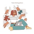 Task Delegation concept. Vector illustration