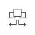 Task distribution line outline icon