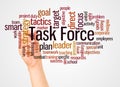 Task Force word cloud and hand with marker concept Royalty Free Stock Photo