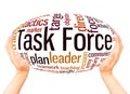 Task Force word cloud hand sphere concept Royalty Free Stock Photo