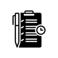 Black solid icon for Task, checklist and paper Royalty Free Stock Photo