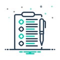 Mix icon for Task, paper and clipboard Royalty Free Stock Photo