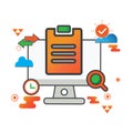 Task illustration. computer illustration. Flat vector icon. can use for, icon design element,ui, web, mobile app Royalty Free Stock Photo