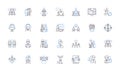Task line icons collection. Assignment, Project, Chore, Duty, Mission, Quest, Errand vector and linear illustration