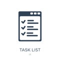 task list icon in trendy design style. task list icon isolated on white background. task list vector icon simple and modern flat