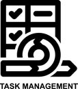 task management, agile, development, backlog, requirement, testing, product backlog outline icon