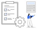 Task Management with Checklist and Calculation Tool for Efficient Workflow Royalty Free Stock Photo