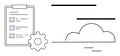 Task Management and Cloud Integration Concept with Checklist and Gearwheel Royalty Free Stock Photo