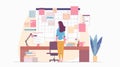 A task management concept, illustrating time organization, planning, and workflow strategies in an office setting.