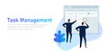 Task management project manager business man with to do list software system