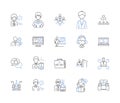Task prioritization line icons collection. Urgency, Importance, Deadline, Efficiency, Focus, Time-management
