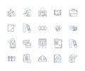 Task and project line icons collection. Organization, Collaboration, Planning, Management, Delegation, Prioritization Royalty Free Stock Photo