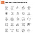 25 Task and Project Management icon set. vector background Royalty Free Stock Photo
