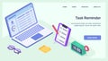 Task reminder or todo list for business professional for website landing homepage template banner isometric